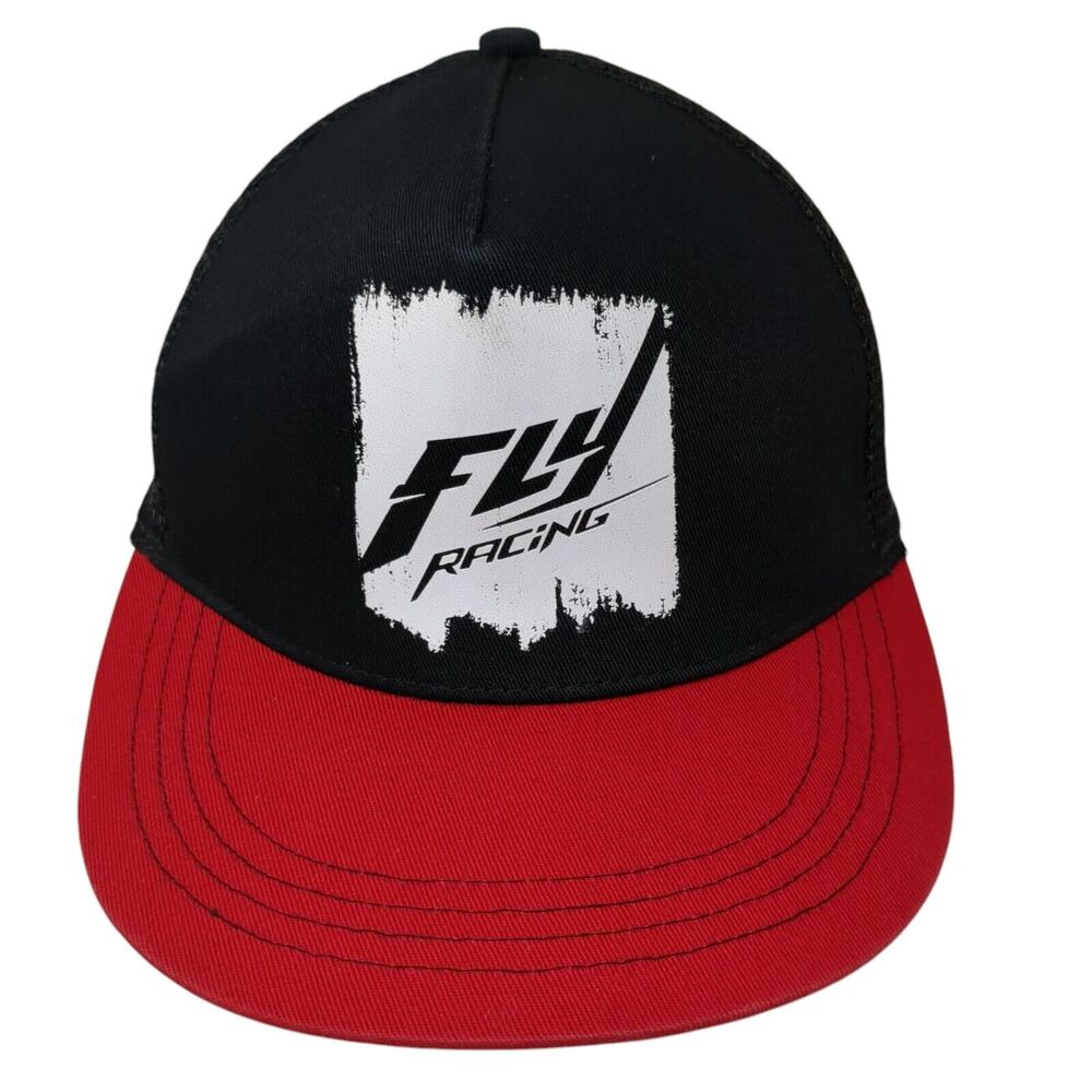 Fly Racing Snapback Mesh Back Trucker Hat Black One Size Colorblock